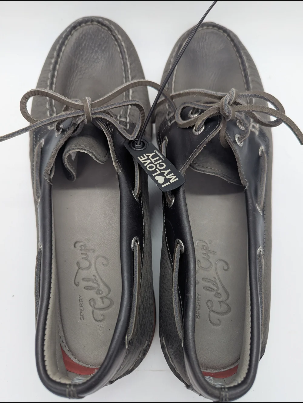 Sperry Gold Cup Boat Shoes Gray Soft Leather Mens Size 12 Preppy Vacation Resort